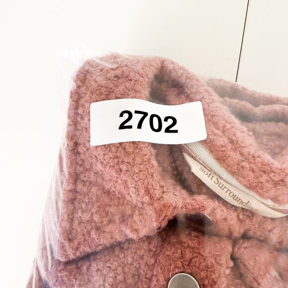 Soft Surroundings Womens Teddy Pocket Front Shacket Jacket Pink - Size PXS - Picture 10 of 10